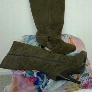 Faux suede boots