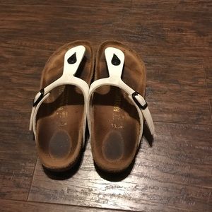 Size 7 White & Black Birkenstocks