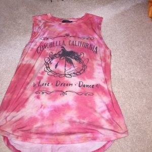 tie-dye pink white red tank top ❤️