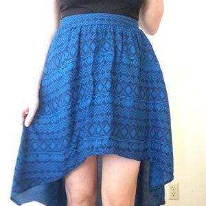High / Low Aztec Pattern Skirt