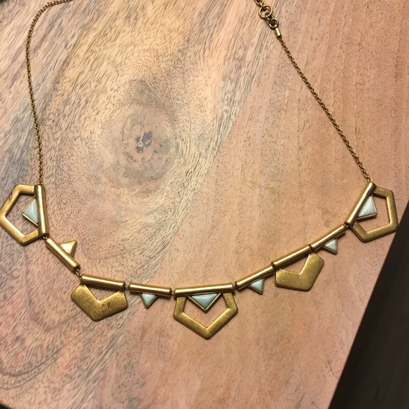 JCrew Gold and Turquoise Necklace