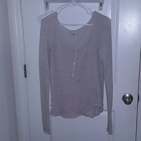 Tan/gray long sleeve from holister.