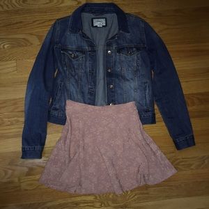 jean jacket and skirt
