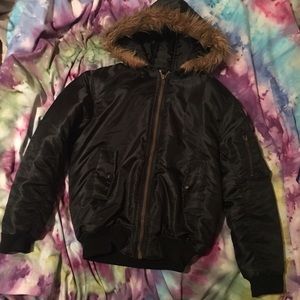 Black bomber jacket