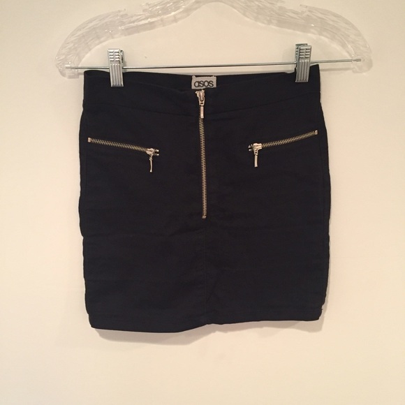 Zipper Black Mini Skirt ASOS