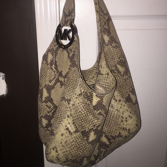 MK Leather Snake print satchel - Picture 2 of 2
