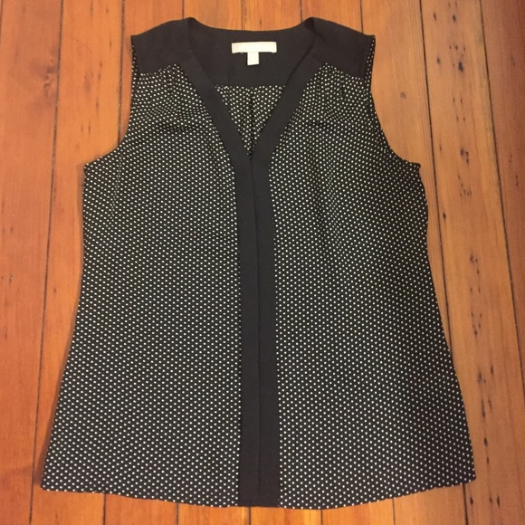 Banana Republic Polka Dot Silk Feel Blouse