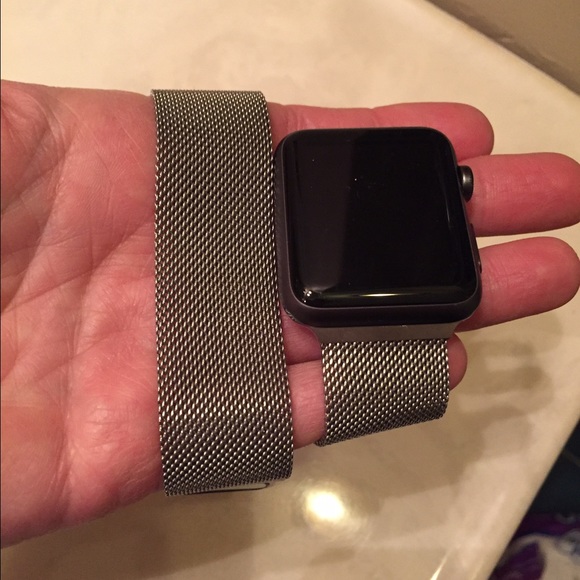 Apple Watch Sport 42mm, black w/ metallic band main image 3