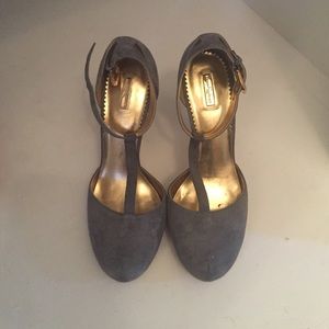 Report Signature Guarda T-Strap heels Grey Suede