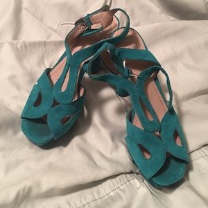 Vince Camuto Teal Suede Heels