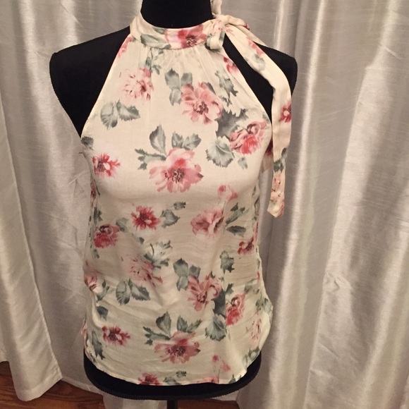 ZARA floral print halter top