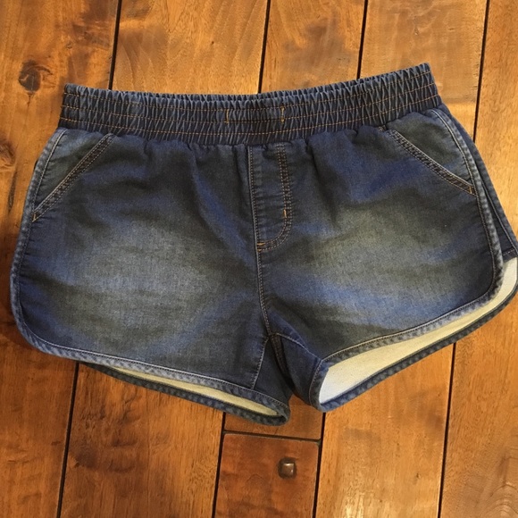 Denim jogger shorts
