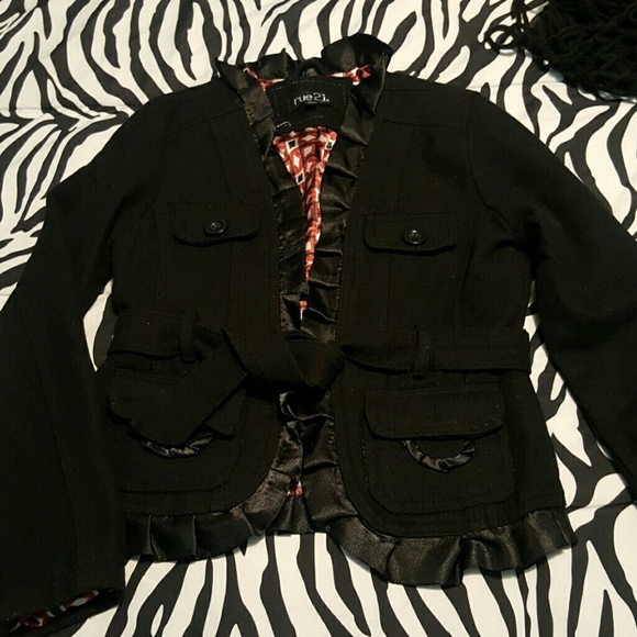 Cute black suede coat