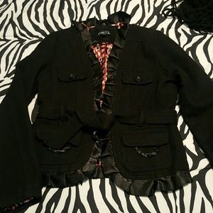 Cute black suede coat