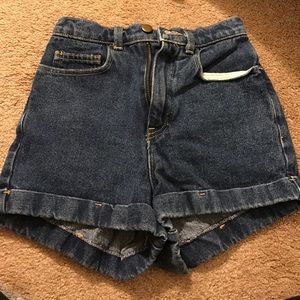 American apparel high waist denim shorts 24