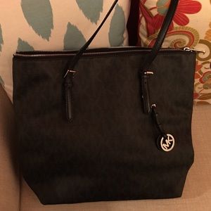 Micheal Kors Signature Tote, Black and Gray