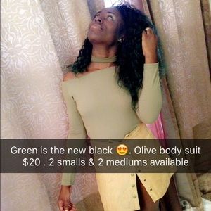 Olive body suit (choker included)