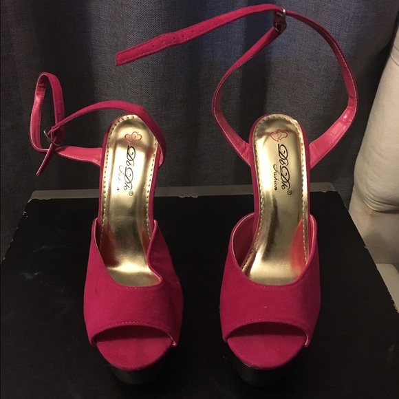 Pink ankle heels