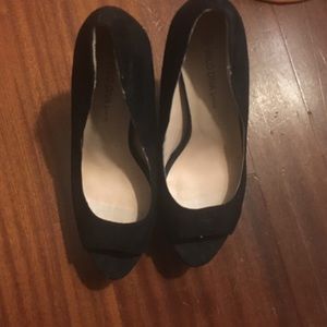 Black suede heels