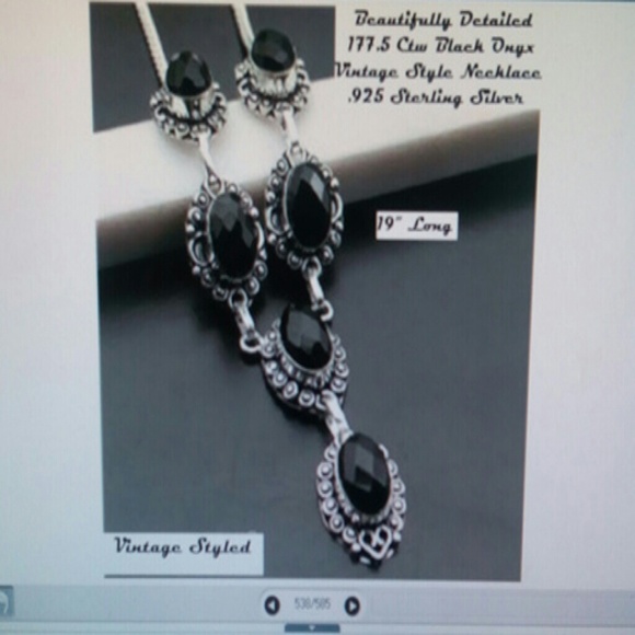 Vintage Style Black Onyx Necklace
