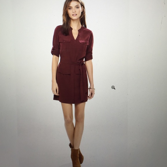 berry shirt dress