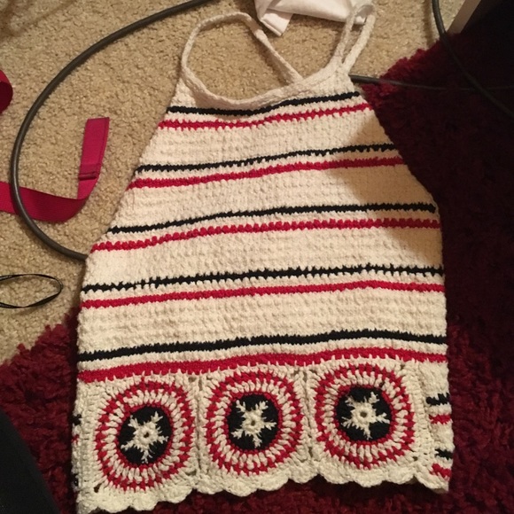 Red, white, and blue crop top