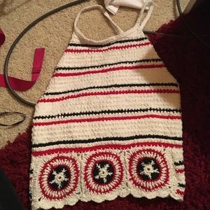 Red, white, and blue crop top