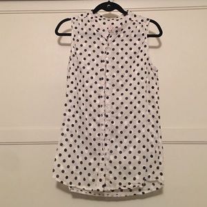 J Crew polka dot sleeveless tank