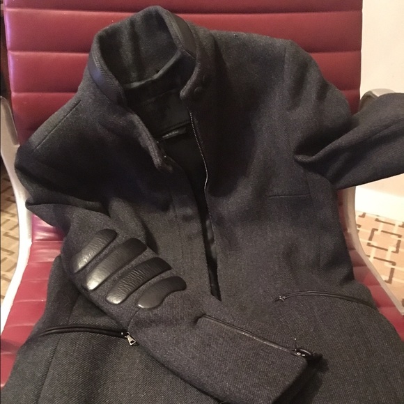 Prada Jackets & Blazers - Wool Prada coat, with leather detail.