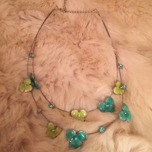 Enamel flower necklace