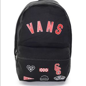 Vans Realm Black Backpack Brand New