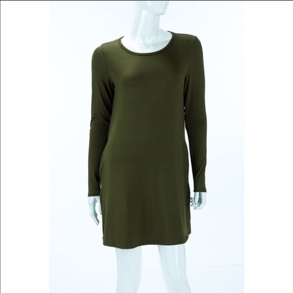 Suede Elbow Patch Tunic Dress w/ Pockets NEW! - Picture 3 of 4