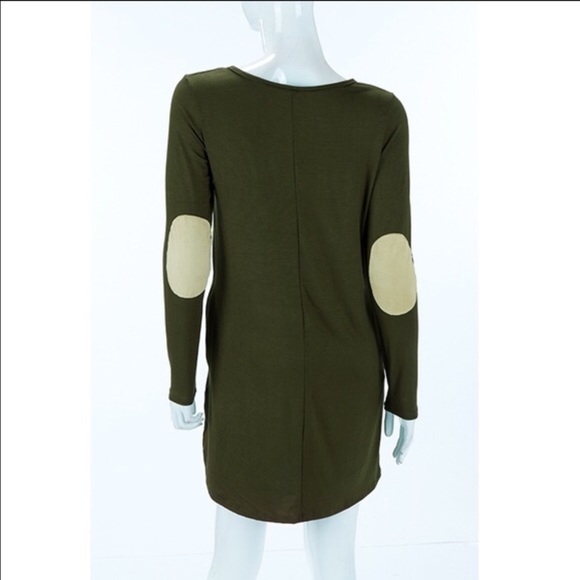 Suede Elbow Patch Tunic Dress w/ Pockets NEW! - Picture 4 of 4