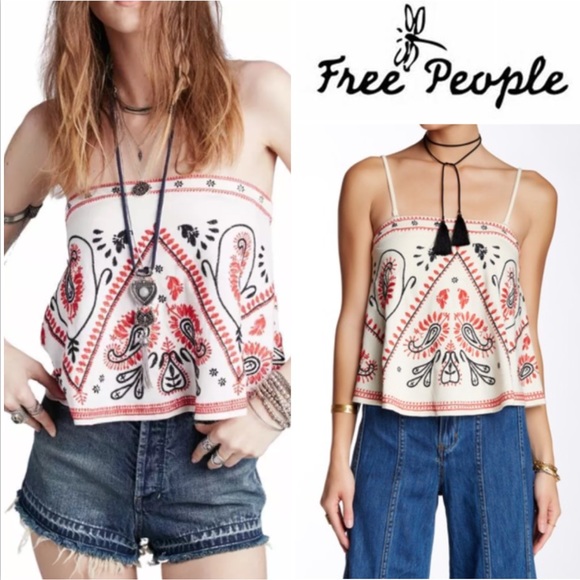 Free People Ivory Cotton Tube Top #160-10 - Picture 2 of 4
