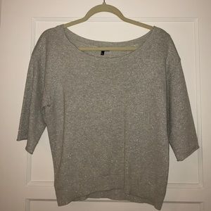 Metallic Silver Sweater Top