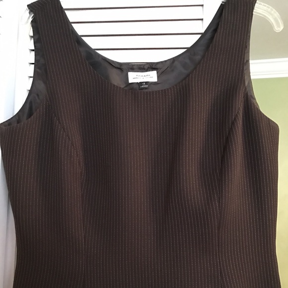 Tahari two piece Blazer/Vest Brown Striped - Picture 2 of 4