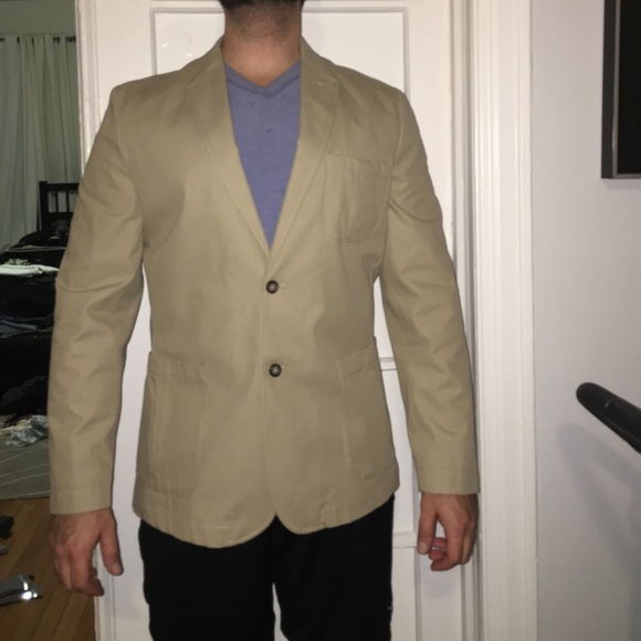 izod men's large khaki sport coat casual brand new