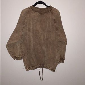 Vintage brown denim crew neck
