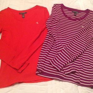 LAUREN Ralph Lauren Long Sleeve Tee Bundle Size Sm