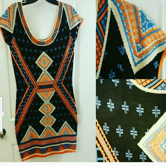 Runway inspired stretch knit body con dress