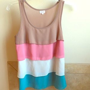Boutique Color block tank top