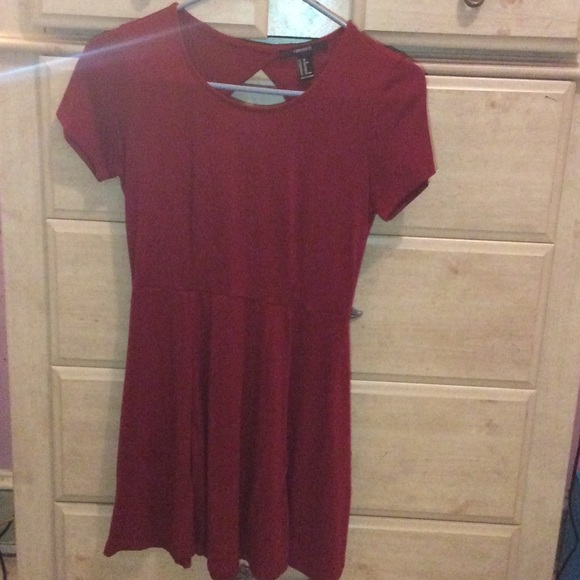 Red Open-Back Skater Dress