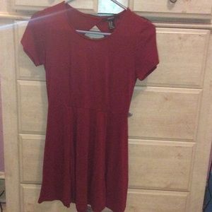 Red Open-Back Skater Dress