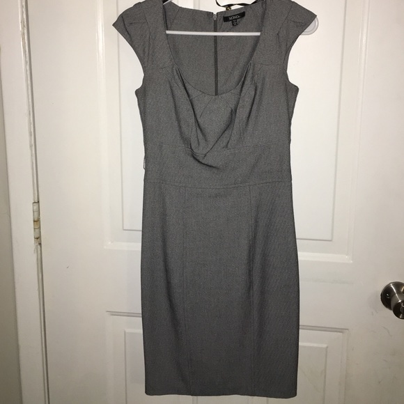 Gray Herringbone Sheath Dress