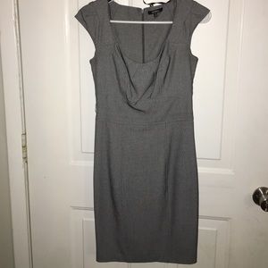 Gray Herringbone Sheath Dress