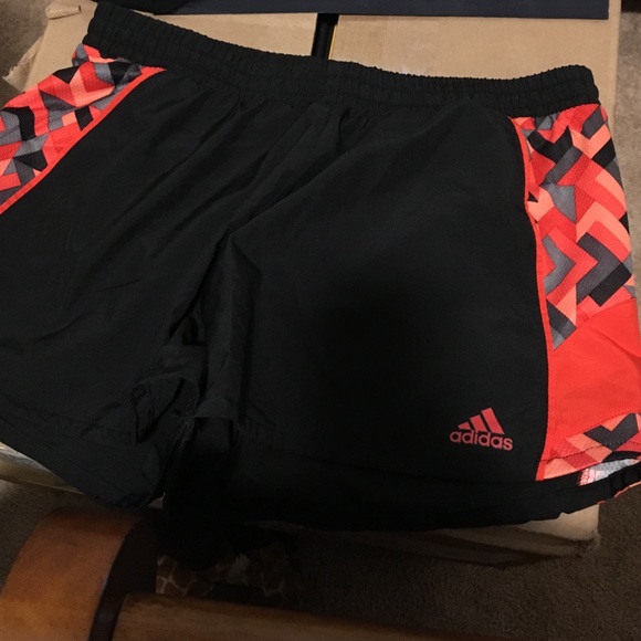 Adidas running shorts.