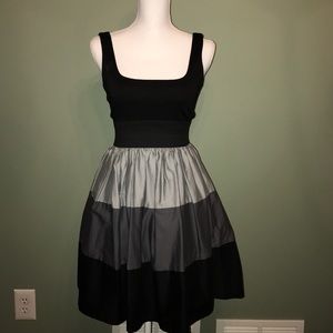 Sleeveless knit and woven dress
