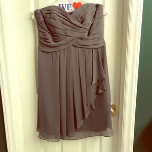 Davids Bridal Crinkle Chiffon Dress Front Cascade