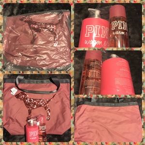 BNWT Pink Victoria'sSecret Bling Zippered Tote