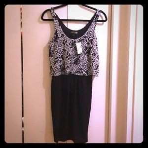 Two tier black and floral tunic